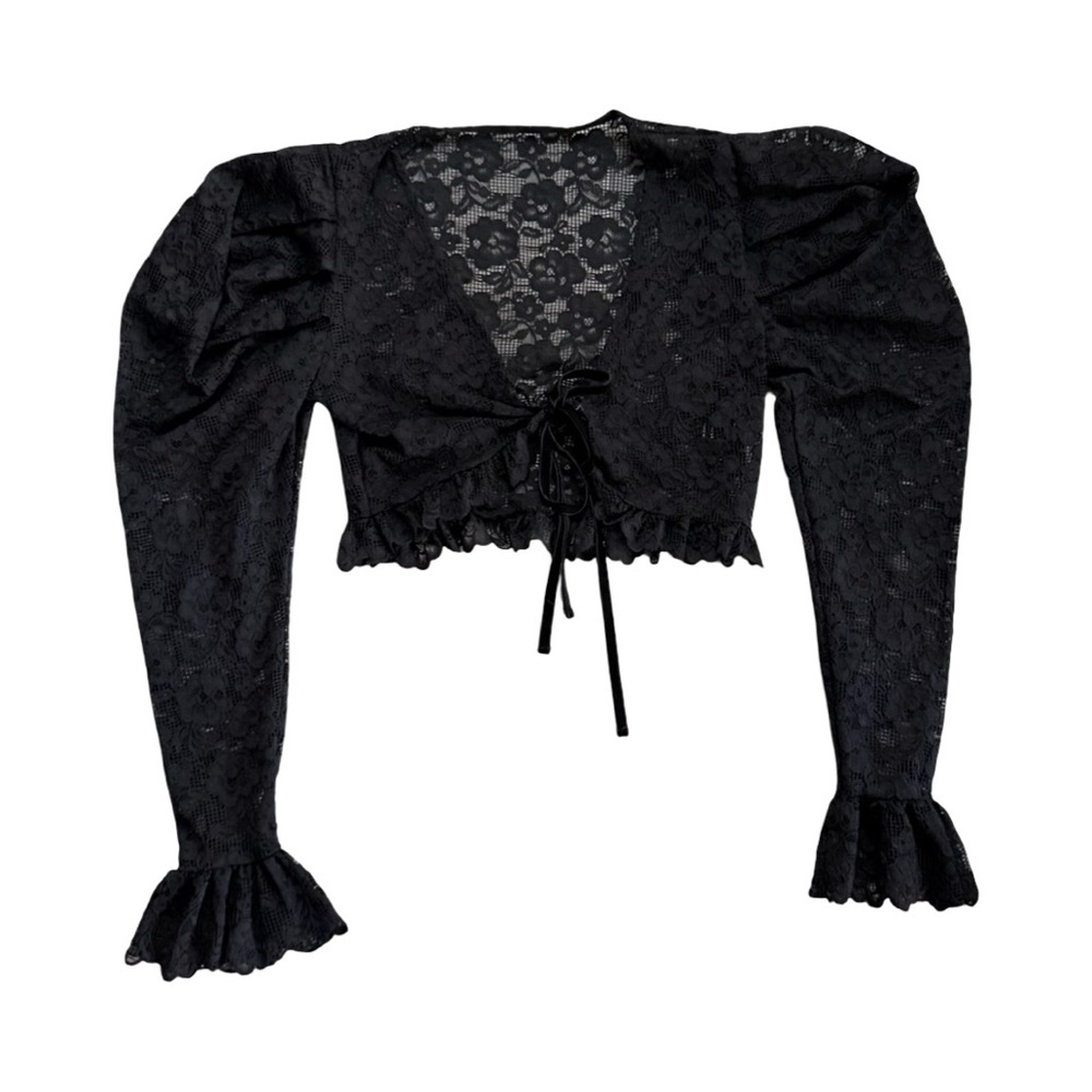 Goth Black Victoria Edwardian Lace Top